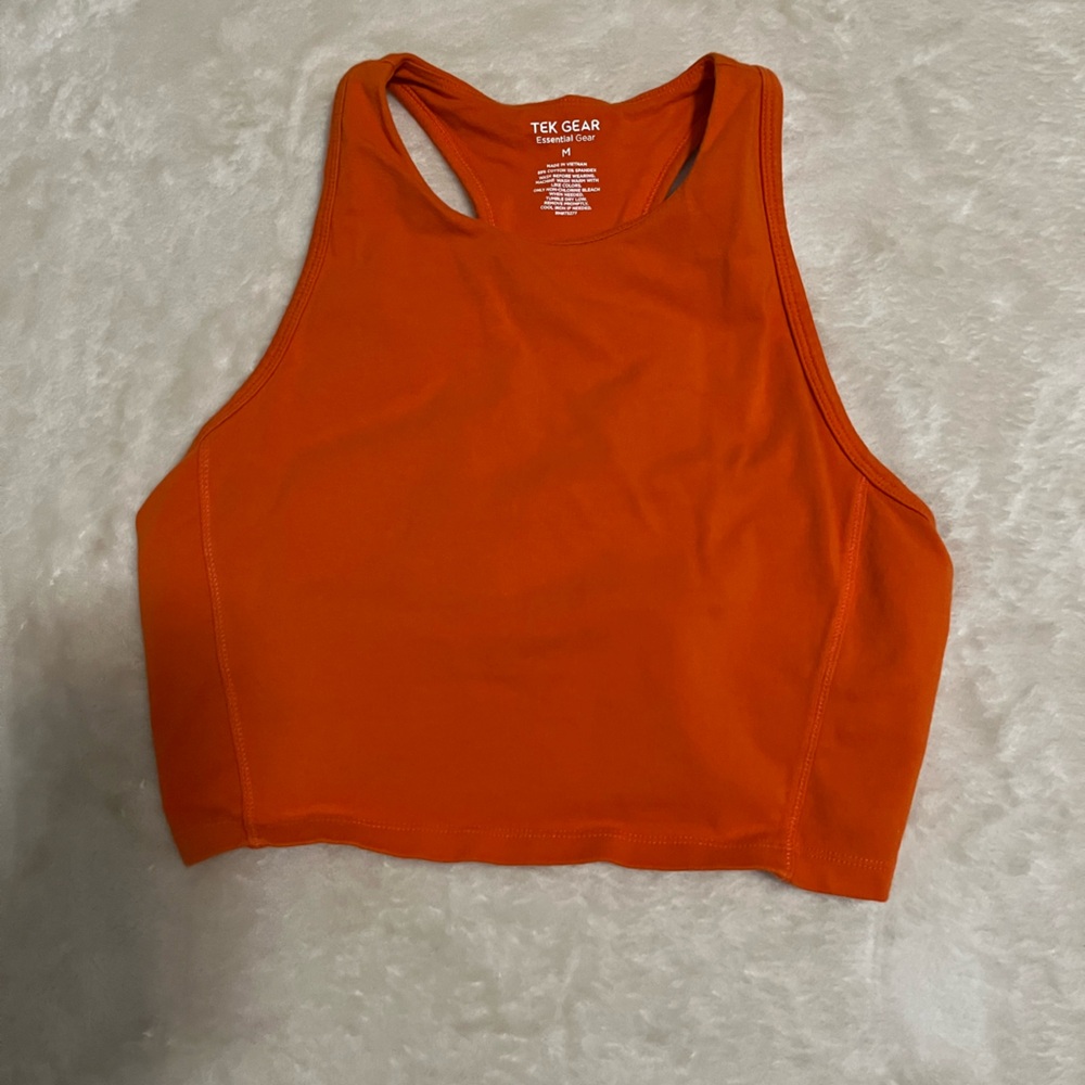 orange crop top